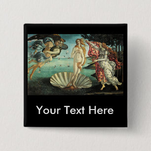 Badge Carré 5 Cm Botticelli - naissance de Vénus