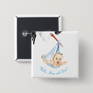 Badge Carré 5 Cm Bouche portant bébé drôle bouton