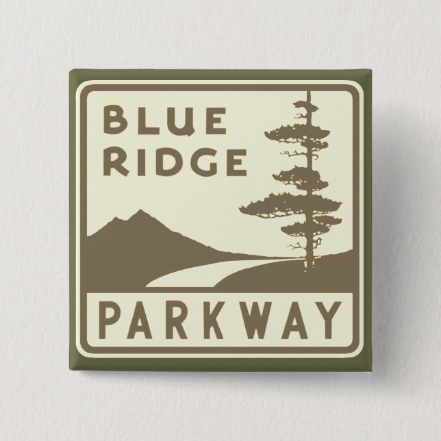 Badge Carré 5 Cm Bouclier Blue Ridge Parkway (Devant)