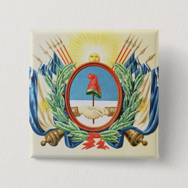 Badge Carré 5 Cm Bouclier de la confédération de l'Argentine (Devant)