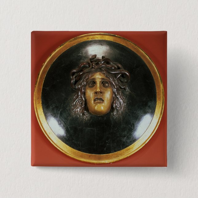 Badge Carré 5 Cm Bouclier de méduse (Devant)