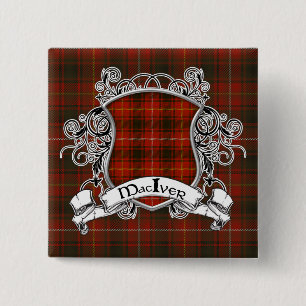 Badge Carré 5 Cm Bouclier de tartan de MacIver