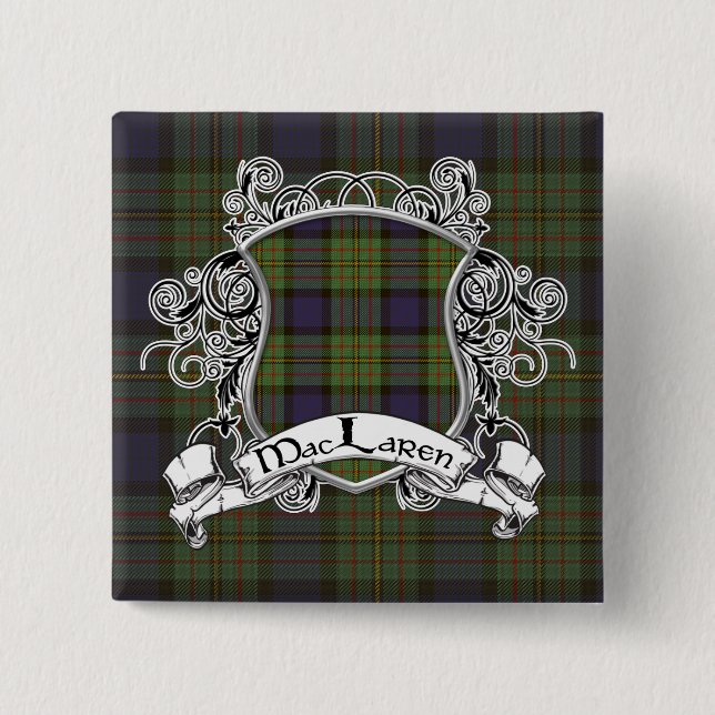Badge Carré 5 Cm Bouclier de tartan de MacLaren (Devant)