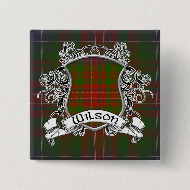 Badge Carré 5 Cm Bouclier de tartan de Wilson (Devant)