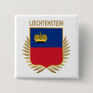 Badge Carré 5 Cm Bouclier indicateur du Liechtenstein