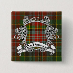 Badge Carré 5 Cm Bouclier Tartan MacPherson