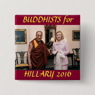 Badge Carré 5 Cm Bouddhistes pour Hillary Clinton