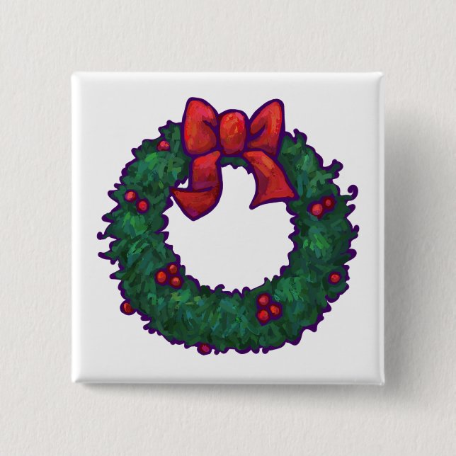 Badge Carré 5 Cm Boughs de Holly (Devant)