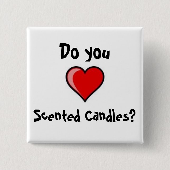 Badge Carré 5 Cm Bougies d'amour ? (Devant)
