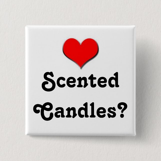 Badge Carré 5 Cm Bougies de coeur (Devant)