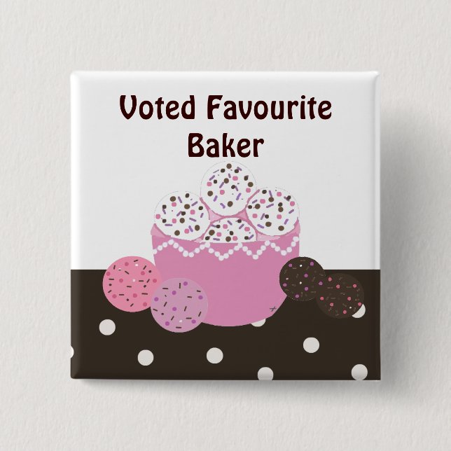 Badge Carré 5 Cm Boulangerie préférée (Devant)
