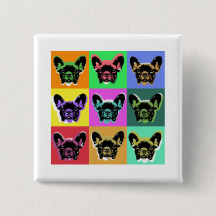 Badge Carré 5 Cm Bouledogue français