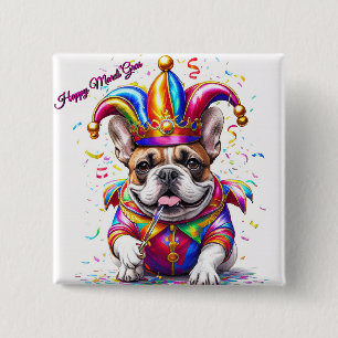 Badge Carré 5 Cm Bouledogue français Carnaval French Bulldog