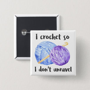 Badge Carré 5 Cm Boules de crochet de fil
