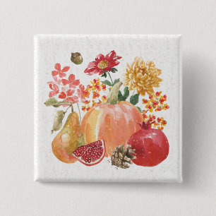 Badge Carré 5 Cm Bouquet de récolte