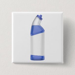 Badge Carré 5 Cm Bouteille nettoyante pour toilettes avec étiquette