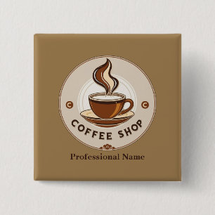 Badge Carré 5 Cm Boutique de café minimal moderne