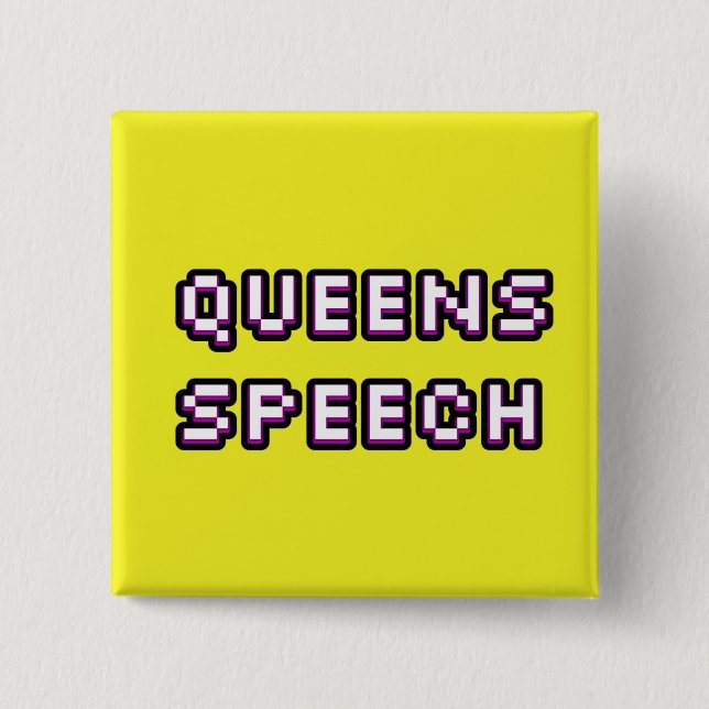 Badge Carré 5 Cm Bouton (Devant)