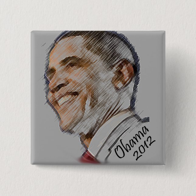 Badge Carré 5 Cm Bouton 2012 d'élection d'Obama (Devant)