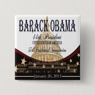 Badge Carré 5 Cm Bouton 2013 d'inauguration d'Obama