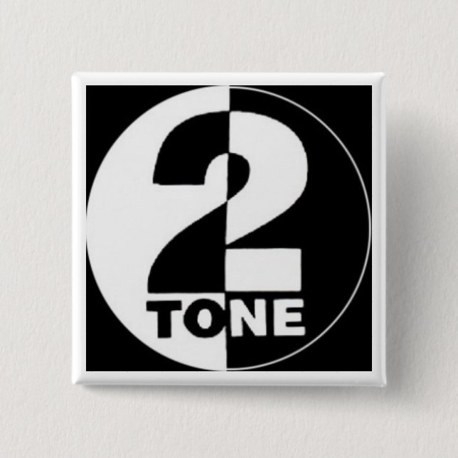 Badge Carré 5 Cm bouton 2tone carré (Devant)