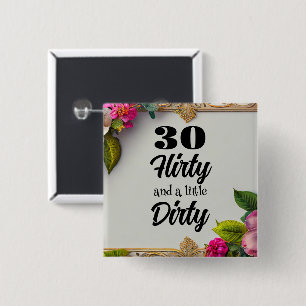 Badge Carré 5 Cm Bouton 30 Flirty