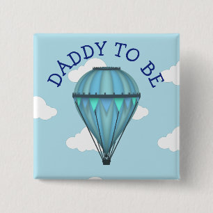 Badge Carré 5 Cm Bouton à air chaud papa à être Baby shower Bouton