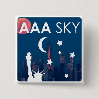 Badge Carré 5 Cm Bouton AAA SKY