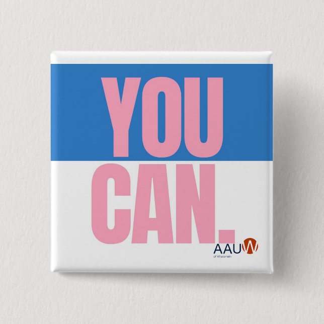 Badge Carré 5 Cm Bouton AAUW (Devant)