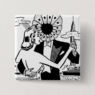Badge Carré 5 Cm Bouton Agent zéro