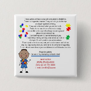 Badge Carré 5 Cm Bouton Ajouter votre Carré Info Enfants