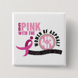 Badge Carré 5 Cm Bouton "Aller avec le rose"
