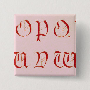 Badge Carré 5 Cm Bouton Alphabet