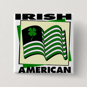 Badge Carré 5 Cm Bouton américain irlandais