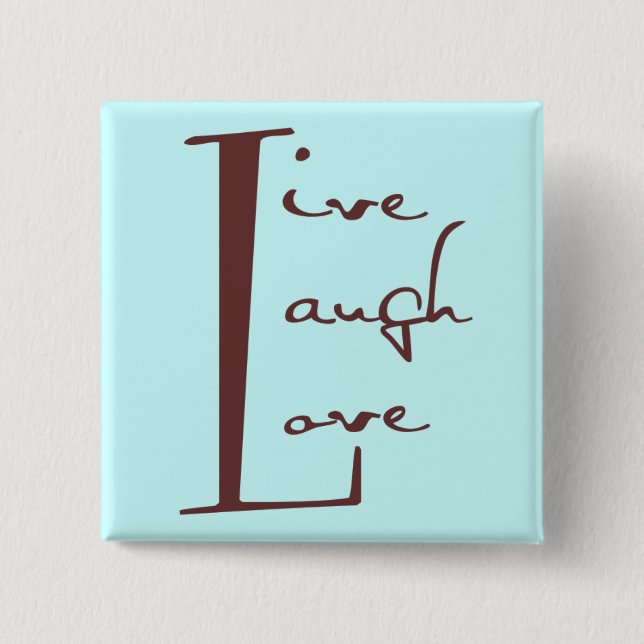 Badge Carré 5 Cm Bouton Amour Rire en direct (Devant)