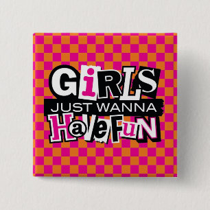 Badge Carré 5 Cm Bouton Amusants Pour Les Filles