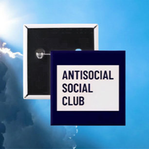 Badge Carré 5 Cm Bouton Antisocial Social Club