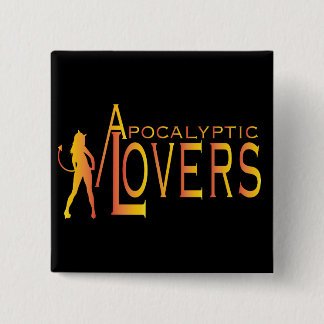 Badge Carré 5 Cm Bouton apocalyptique d'amants !