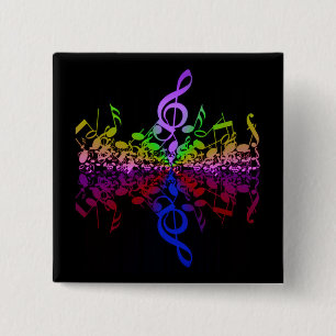 Badge Carré 5 Cm Bouton Arc-En-Ciel