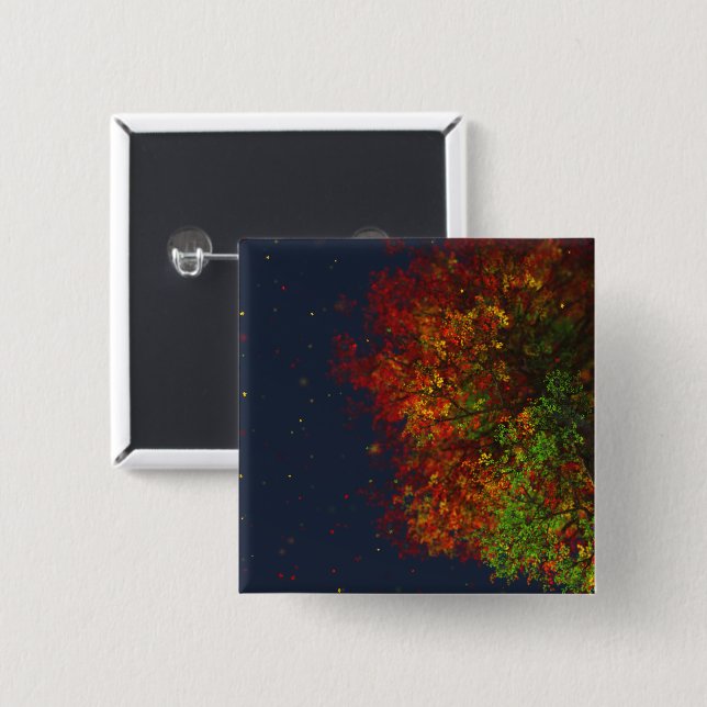 Badge Carré 5 Cm Bouton Arc-en-ciel en chute (Devant & derrière)