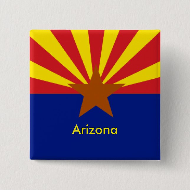 Badge Carré 5 Cm Bouton Arizona (Devant)