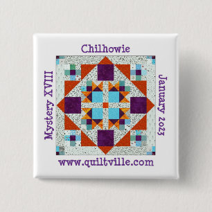 Badge Carré 5 Cm Bouton arrière épingle Chilhowie