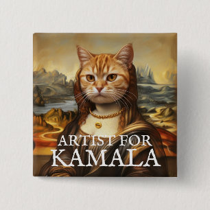 Badge Carré 5 Cm Bouton Artiste pour Kamala