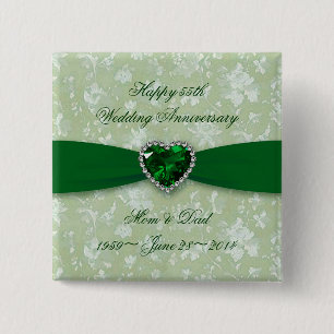 Badge Carré 5 Cm Bouton audacieux d'anniversaire de mariage de