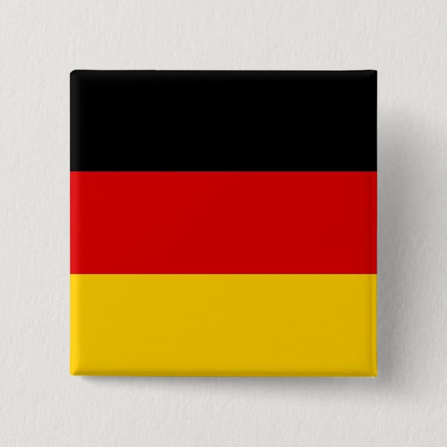 Badge Carré 5 Cm Bouton avec drapeau d'Allemagne (Devant)