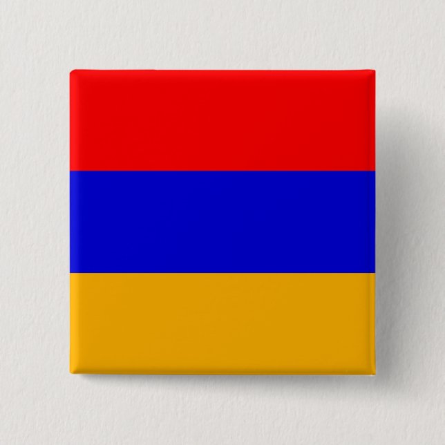Badge Carré 5 Cm Bouton avec drapeau d'Arménie (Devant)