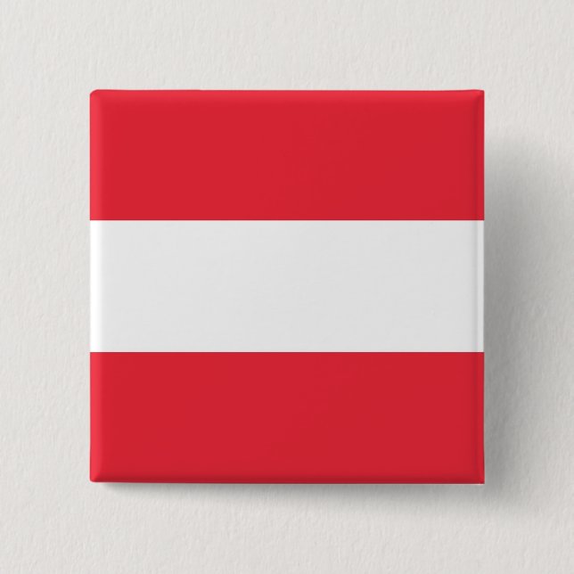 Badge Carré 5 Cm Bouton avec Drapeau d'Autriche (Devant)
