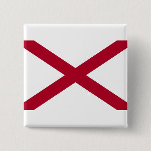 Badge Carré 5 Cm Bouton avec drapeau de l'Alabama
