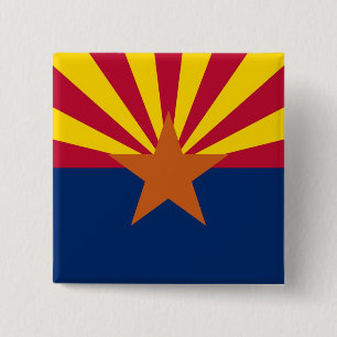 Badge Carré 5 Cm Bouton avec drapeau de l'Arizona