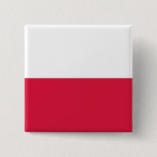 Badge Carré 5 Cm Bouton avec Drapeau de Pologne
